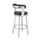 Armen Living Kobe 30" Bar Height Swivel Bar Stool in Brushed Stainless Steel Finish and Black Faux Leather 721535761791 - alternate 2